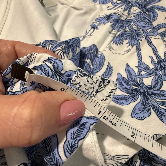 NWOT Joie White Blue Hawaiian Print Cap Sleeve Fit & Flare Midi Dress Sz 4 - Picture 12 of 14